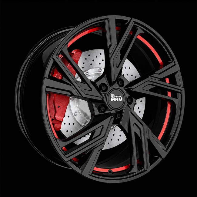 Mam Rs5 Black Painted Red Inside 7X16