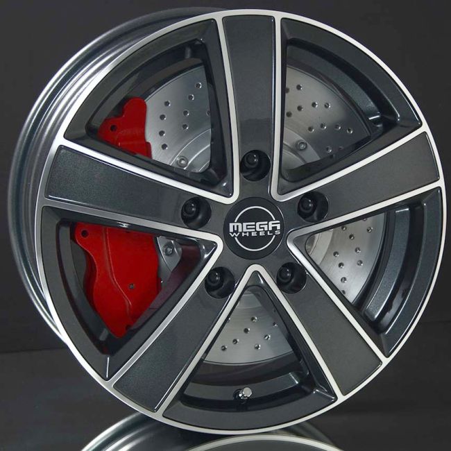 MEGA WHEELS Hercules 5 Anthracite grey front polished 6,5X16