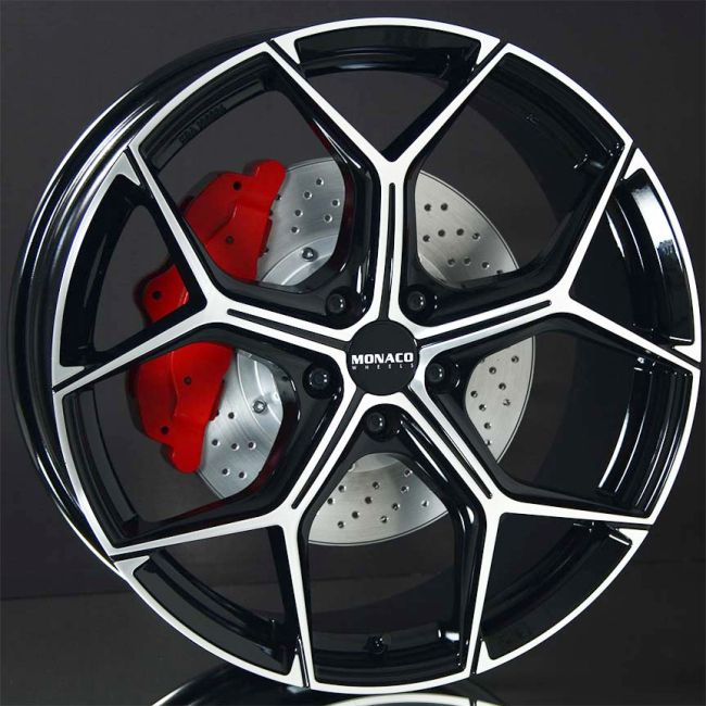 Monaco Wheels GP16 Black/Polished 8X18 ryhm�ss� VANTEET / ALUMIINIVANTEET @ Svenska Gummihuset AB (A181085H8MOGP16GBP731)
